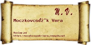 Moczkovcsák Vera névjegykártya